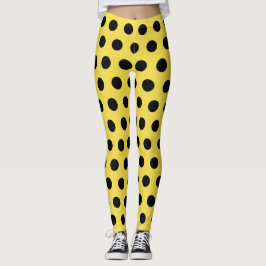 Legging Fantasia de Joaninha Amarela Preta Retro