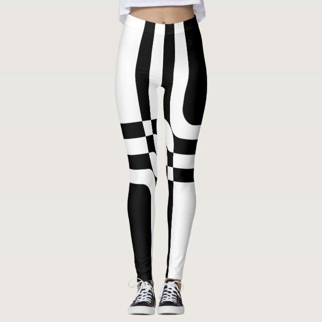 Legging Fantasia negra e branca (Frente)