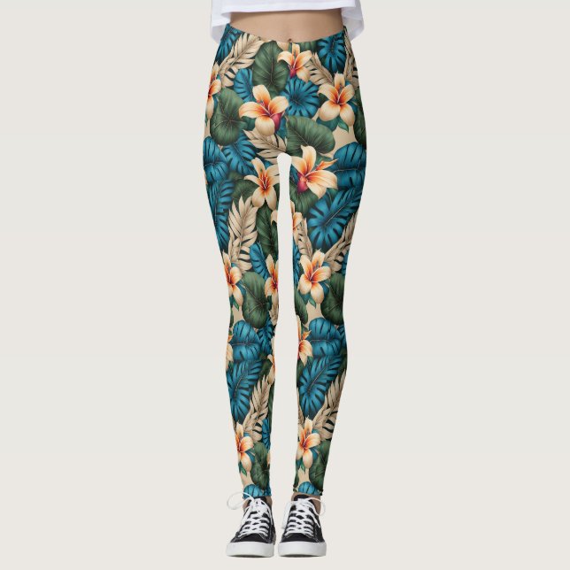 Legging Fantasia Tropical Floral (Frente)