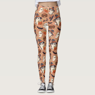 Legging Fantasma de Halloween Fofo no Estilo Kawaii