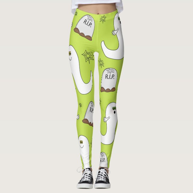 Legging Fantasma Divertido do Halloween (Frente)