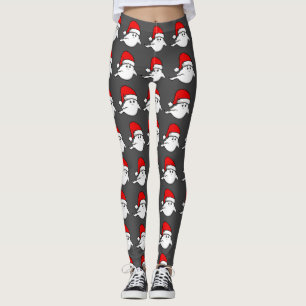 Legging fantasma feio de natal santa claus assustador