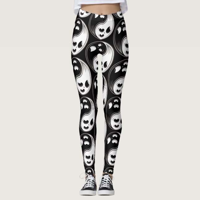 Legging Fantasma Yin Yang Black and White (Frente)