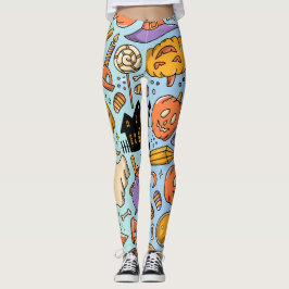 Legging Fantasmagoria, Abóboras, Gatos & Design Assustador