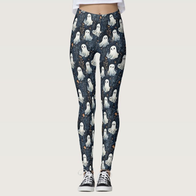 Legging Fantasmas da meia-noite divertidos (Frente)