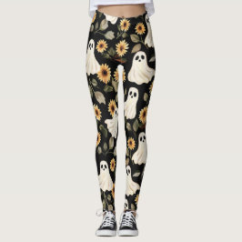 Legging Fantasmas do Gótico de Verão e Girassóis Spooky