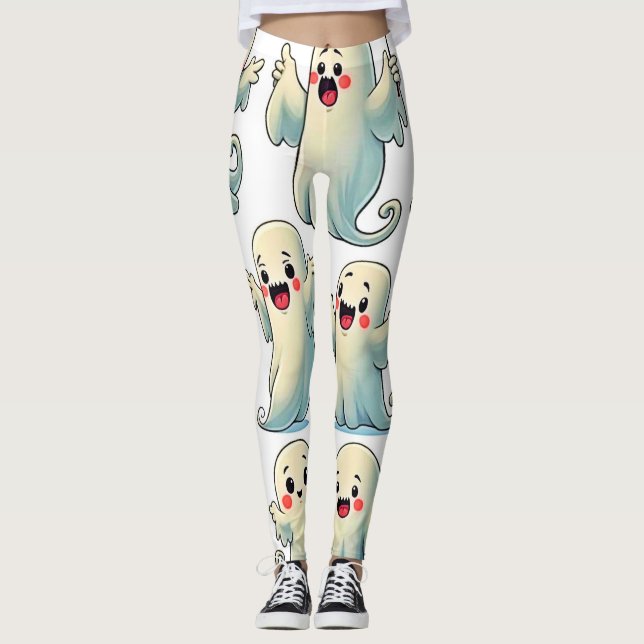 Legging Fantasmas Fofos Assustadores: Divertidamente Assom (Frente)
