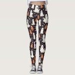 Legging Fantasmas Negra Negra Laranja Negra<br><div class="desc">Prepare-se para o Halloween com essas leggings fantasmagóricas,  assustadoras,  mas bonitinhas,  do Halloween. Cobertas por pequenos fantasmas cor de laranja e branco,  estas leggings trarão um pouco de "espírito" ao seu estilo de Halloween. Criado pela imprensa simplesmente de farmácia.</div>