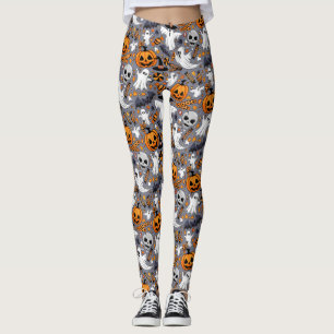 Legging Fantasmas Spooky e Monstros Cute Assustadores