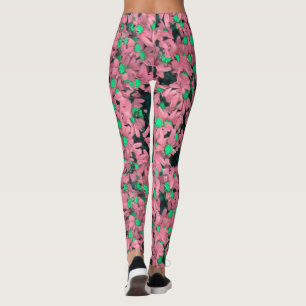Legging Fantástico Estampado Floral Rosa e Verde