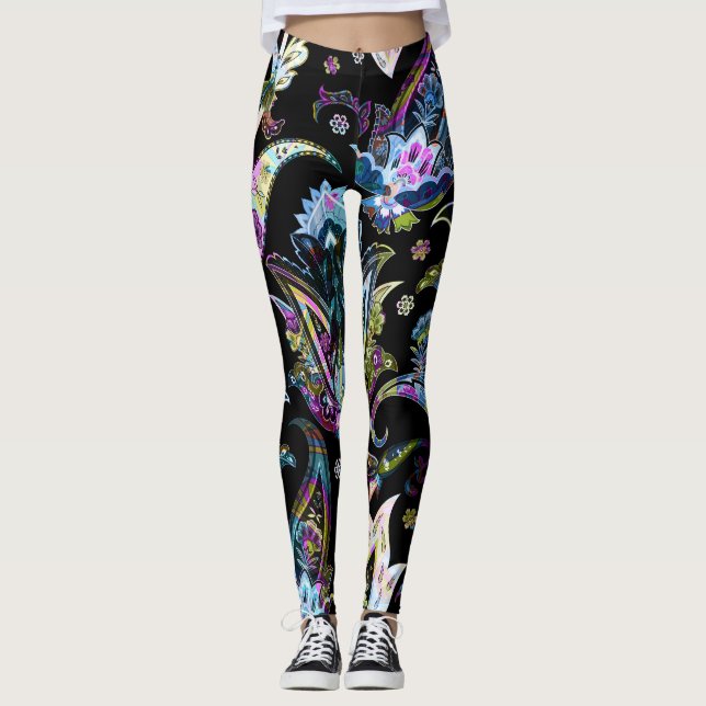 Legging Fantasy Floral Paisley: Ornament Sem Semente (Frente)