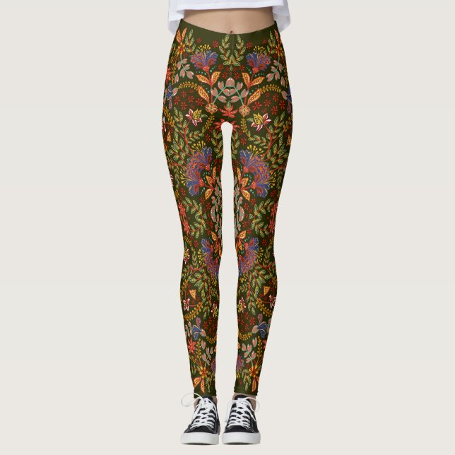 Legging Fantasy Floral Square Pocket Design (Frente)