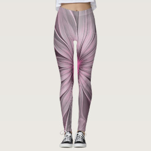 Legging Fantasy Flower Abstrato Plum Floral Arte Fractal