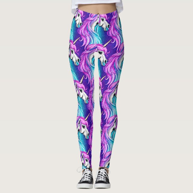 Legging Fantasy White Unicorn - Padrão Invisível (Frente)