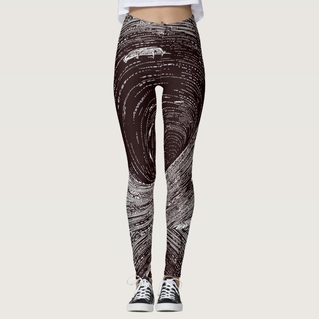 Legging Fascinating Retro Black & White Vortex  (Frente)