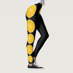 Legging fatia amarela brilhante do limão