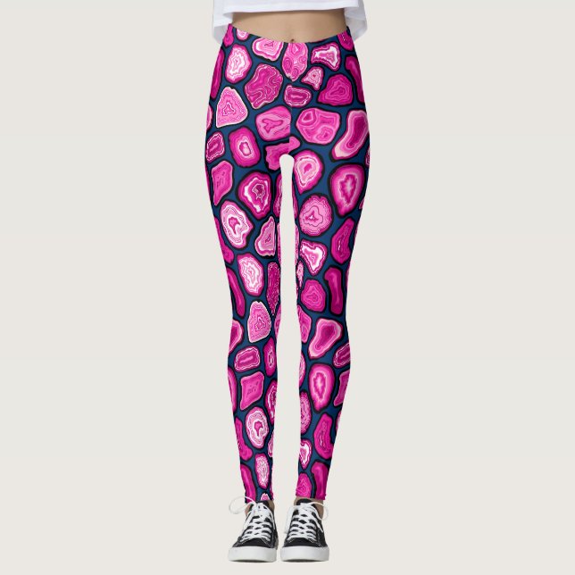 Legging Fatias de agata rosa (Frente)