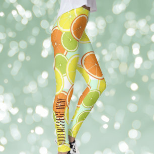 Legging Fatias de Frutas Cítricas Coloridas Modernas e Ele