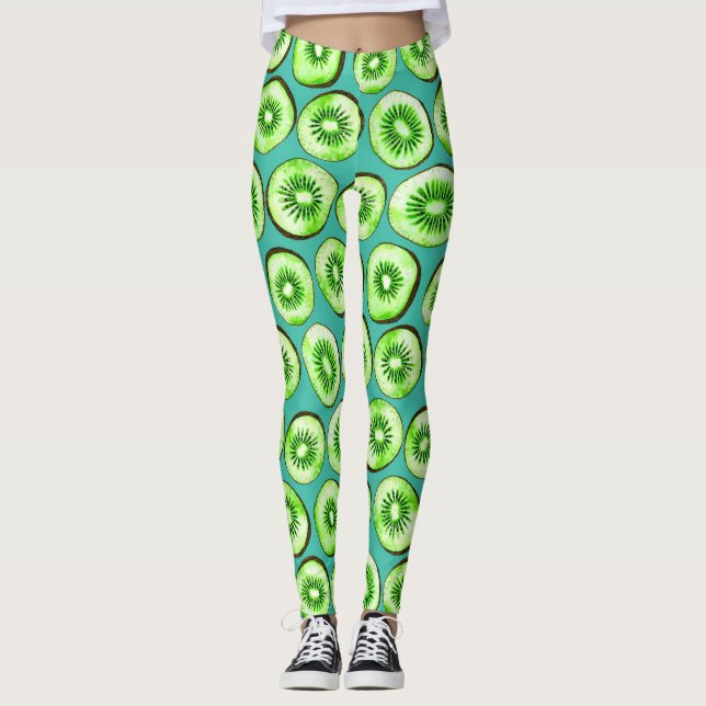 Legging Fatias de Kiwi em turquesa (Frente)