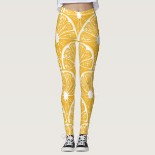 Legging Fatias de laranja, design de fruta tropical