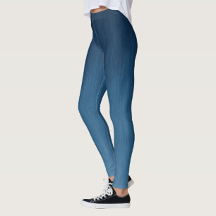 Legging Faux Denim Blue Jean Pattern