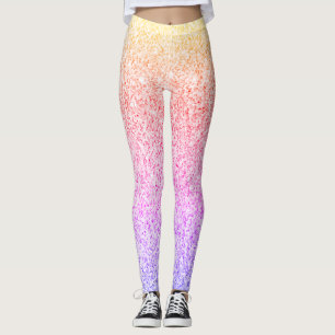 Legging Faux faíscas cor-de-laranja-cor-de-rosa cor-de-lar