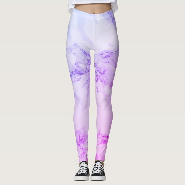 Legging Faux Marble Alabaster Purple Pink (Frente)