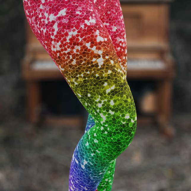 Legging Faux Rainbow Glitter Colorter Festival (Faux and fabulous colorful rainbow glitter leggings just for you)