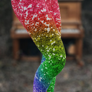 Legging Faux Rainbow Glitter Festival