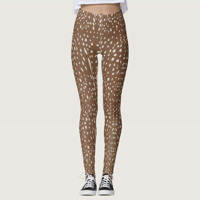 Legging Fawn Localiza O Padrão De Impressão De Animais De  (Frente)