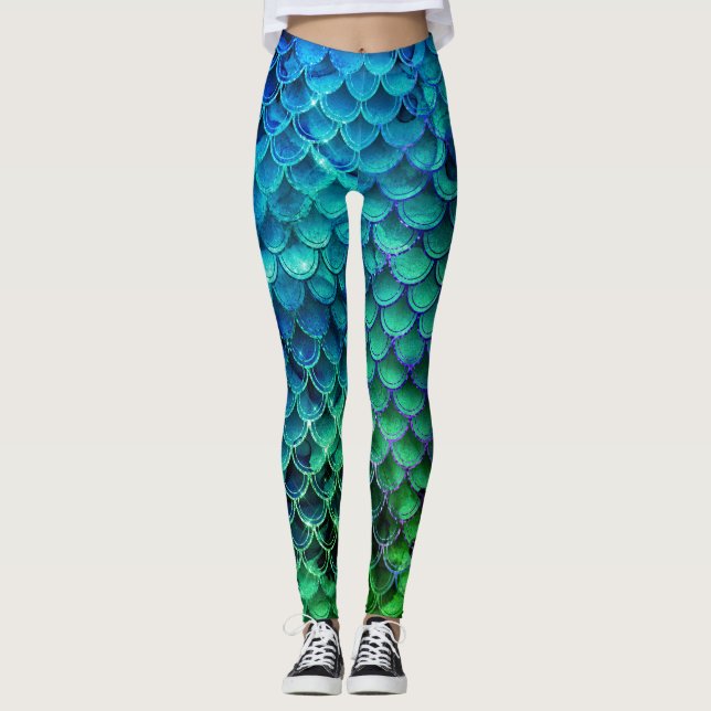 Legging FAZER: Crie Seu Próprio Costume De Sereia De Peixe (Frente)