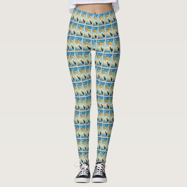Legging Feiticeira de abóbora de aboborinhas (Frente)