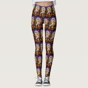 Legging Feiticeira de Halloween e Abóbora Samoyed Samoyed