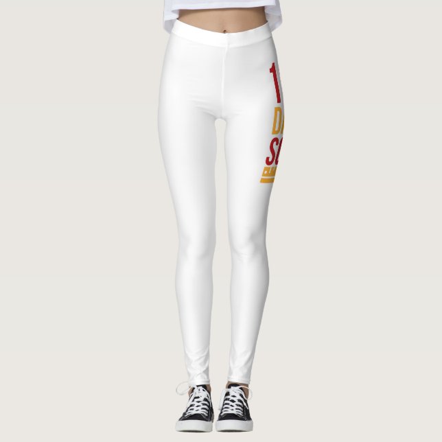 Legging Feliz 100 Dias De Lápis De Ensino (Frente)