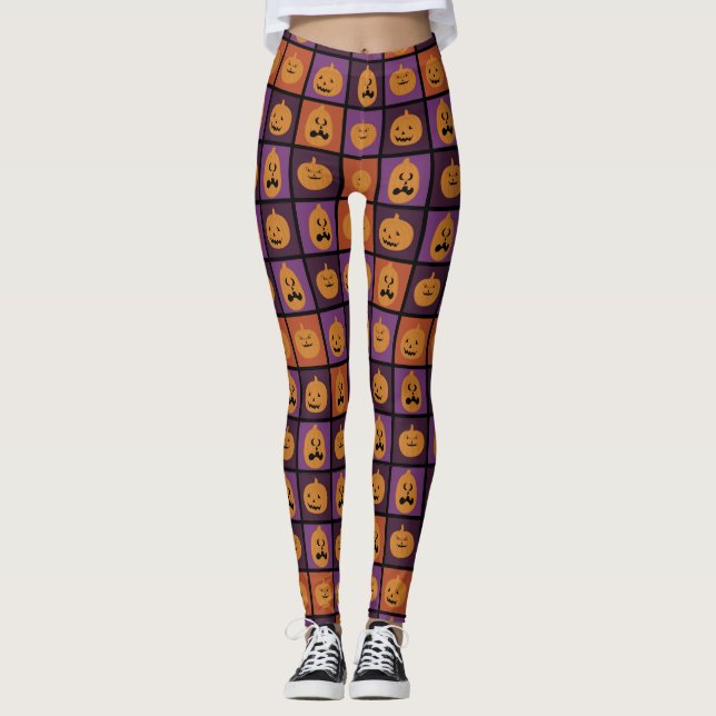 Legging Feliz abóboras do Dia das Bruxas (Frente)