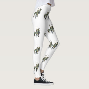 Legging Feliz bonito rodando Cavalos Carrossel Mulheres