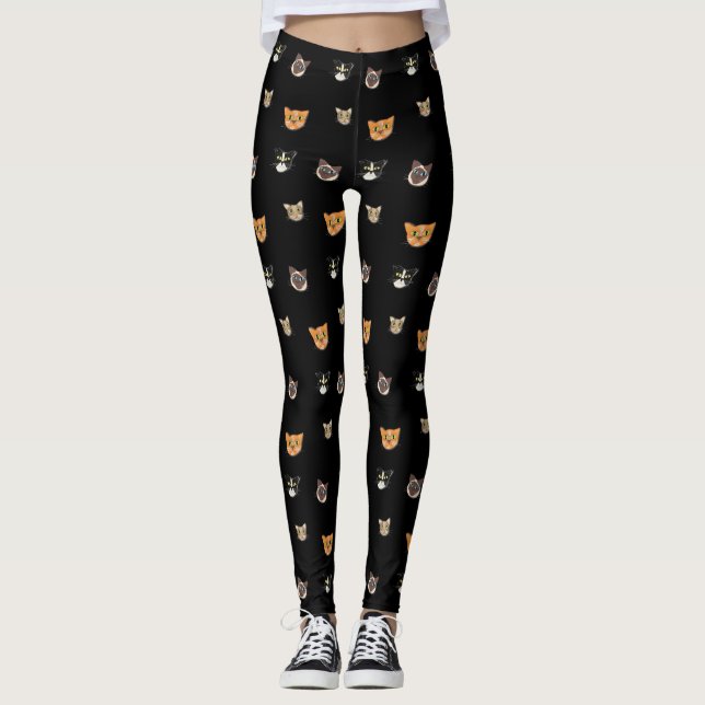 Legging Feliz Cabeça de Gato - Padrão (Frente)