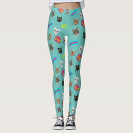 Legging Feliz Cabeça de Gato Reduzida - Com Texto