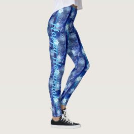 Legging Feliz Corrida de Hanukkah Legando Calças de Yoga