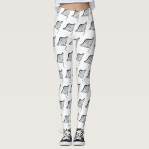 Legging Feliz desenho animado de peixes-raia