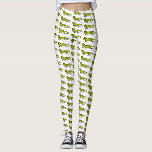 Legging Feliz desenho da iguana verde