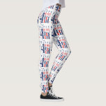 Legging Feliz Design de texto do Dia da Independência em 4<br><div class="desc">Mostre seu patriotismo com esta design do Dia da Independência - Feliz design de texto moderno em 4 de julho em um design patriótico vermelho,  branco e azul.</div>