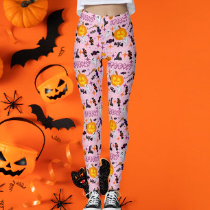 Legging Feliz Dia das Bruxas Rosa, Festivo