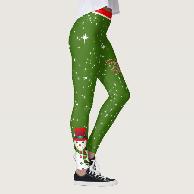 Legging Feliz Dia de Férias do Homem de Neve (Direita)