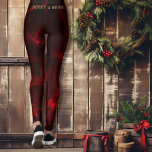 Legging Feliz e Brilho Vermelho Festivo<br><div class="desc">Feliz e Brilho Pernas Vermelhas Festivas que melhorarão sua roupa de Natal. Você pode atualizar o texto ou removê-lo.</div>