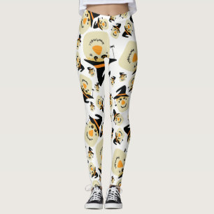 Legging Feliz Espantalho e aranha do Halloween