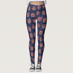 Legging Feliz gatinho engraçado, um padrão fofo, desenhado