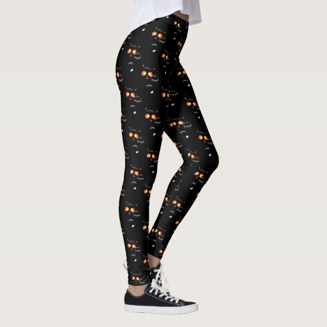 Legging Feliz Halloween Gato Negro Louco (Direita)
