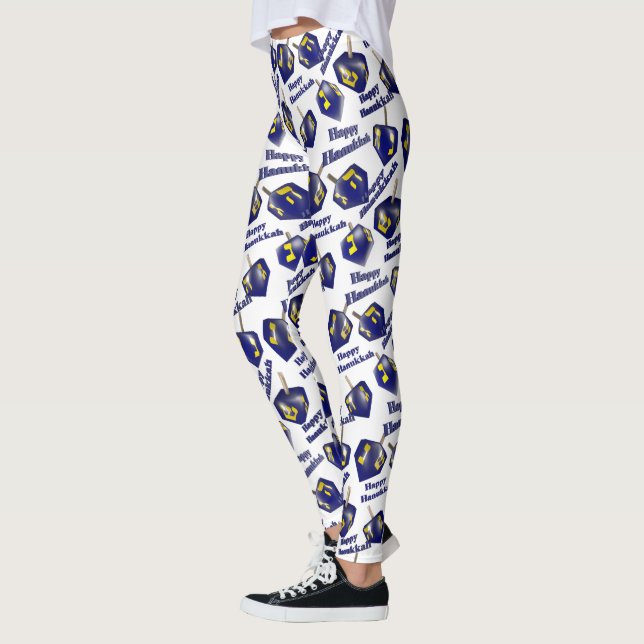 Legging Feliz Hanukkah Girando Dreidel (Esquerda)