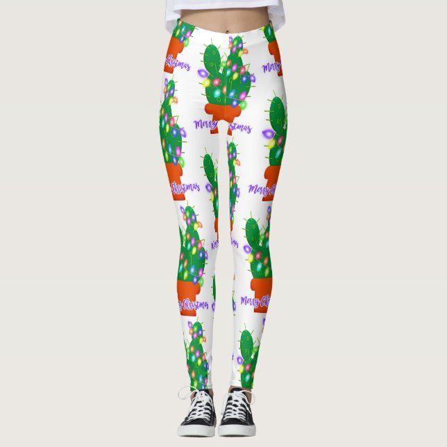Legging feliz natal cactus (Frente)